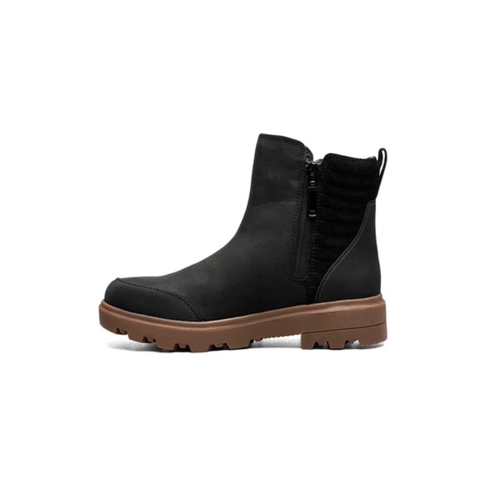 BOGS Boots Women Holly Zip Leather II Black Waterproof Size 6.5 NWT